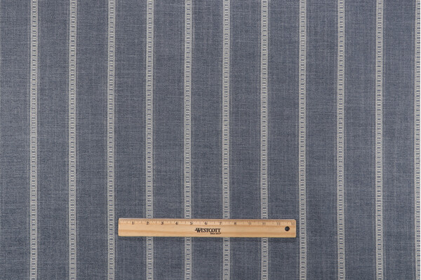 PK Lifestyles Rancho Stripe Woven Chenille Upholstery Fabric in Chambray 