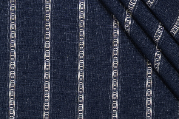 PK Lifestyles Rancho Stripe Woven Chenille Upholstery Fabric in Lapis 