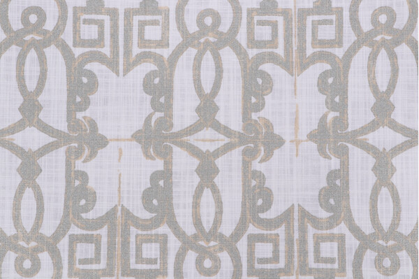 Lacefield Seville Printed Cotton Drapery Fabric in Champagne 