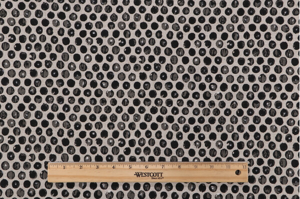 Sample of Lacefield Dot Printed Cotton Blend Drapery Fabric in Mars Black 
