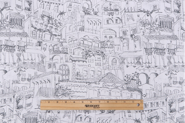 Lacefield Terra Printed Cotton Drapery Fabric in Slate 