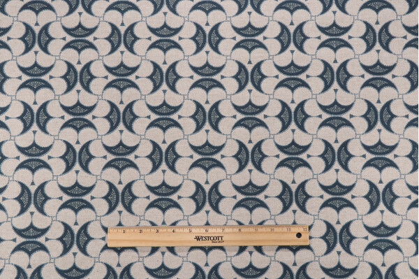 Lacefield Epona Printed Cotton Blend Drapery Fabric in Delft 