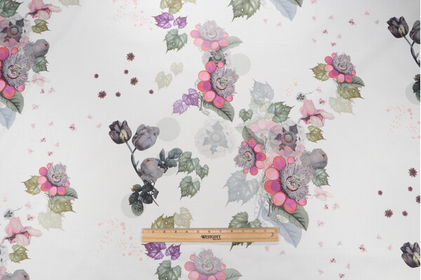 Rowley Floral Printed Cotton Drapery Fabric 