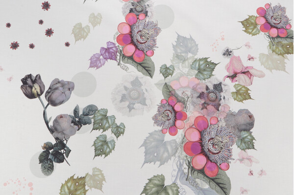 Rowley Floral Printed Cotton Drapery Fabric 