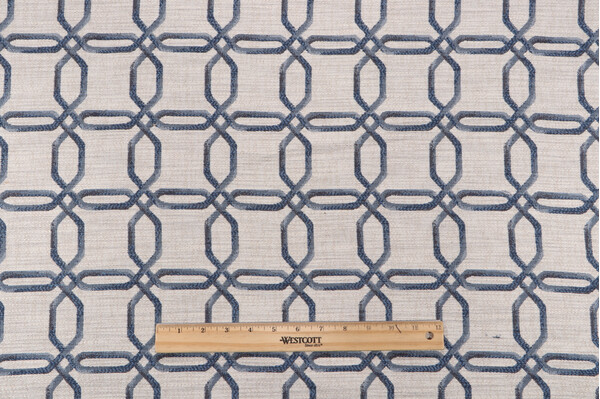 King Textiles Maxime Woven Upholstery Fabric in Blue Jay 