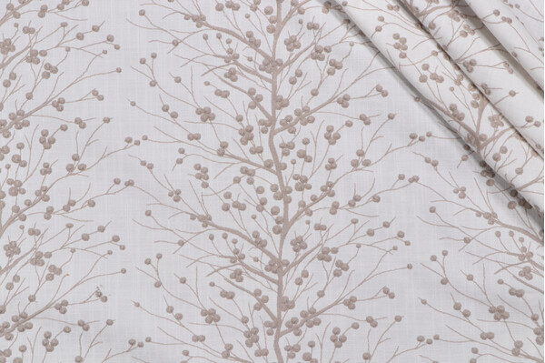 Mill Creek Spruce Embroidered Drapery Fabric in Dusk