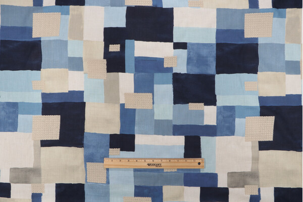 Sample of PK Lifestyles On The Square Printed & Embroidered Drapery Fabric in Nordic 