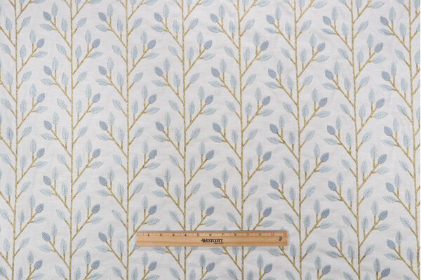PK Lifestyles Wheat Field Embroidered Drapery Fabric in Sky 