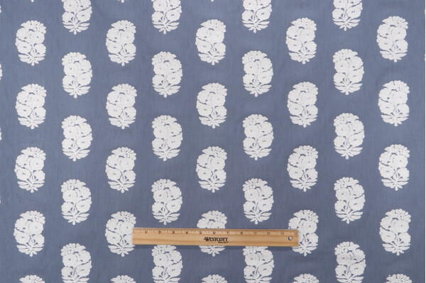 PK Lifestyles Bodhi Embroidered Drapery Fabric in Cornflower 