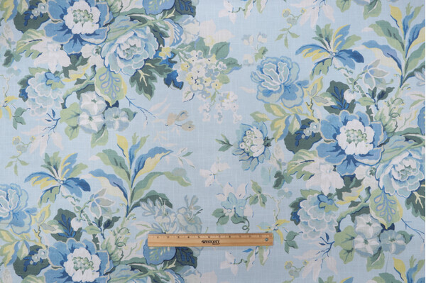 PK Lifestyles Marlee Printed Cotton Drapery Fabric in Bliss 
