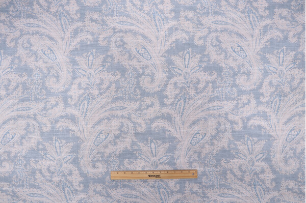 PK Lifestyles Cabin Fever Printed Cotton Drapery Fabric in Chambray 