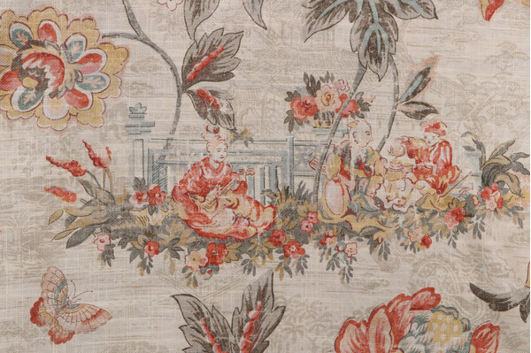 PK Lifestyles Shared Wisdom Printed Cotton Blend Drapery Fabric in Shell 