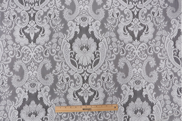 Unique Quality Fabrics Westbury Sheer Lace Drapery Fabric in Ivory