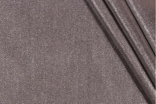 Sample of Scalamandre Lin Miroir Argent Woven Upholstery Fabric in Elephant 