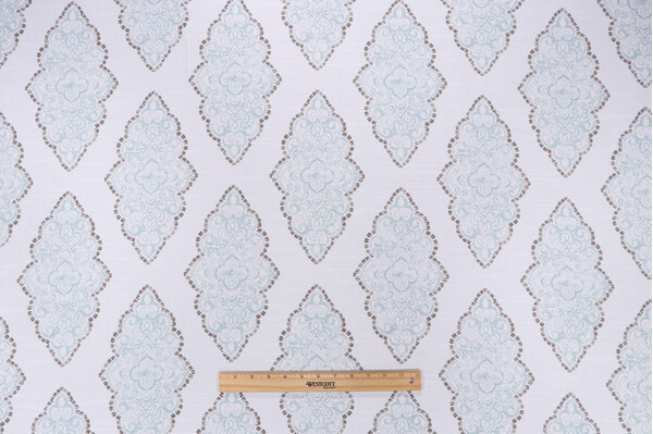 Killian Washed Printed Cotton Drapery Fabric in Serene 