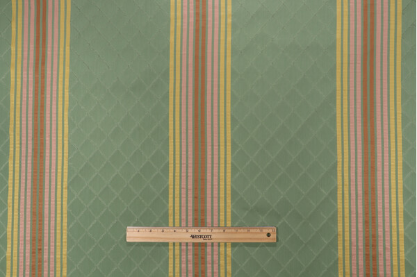 Grey Watkins Roquebrune Damask Decorator Fabric in Green 