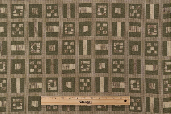 Grey Watkins Rhineland Woven Chenille Upholstery Fabric in Olive 