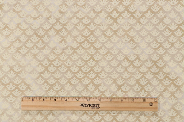 Click for 6.38 Yards Scalamandre Luca on Cream Satin Printed Cotton Drapery Fabric in Vellum Scalamandre Luca on Cream Satin Printed Cotton Drapery Fabric in Vellum