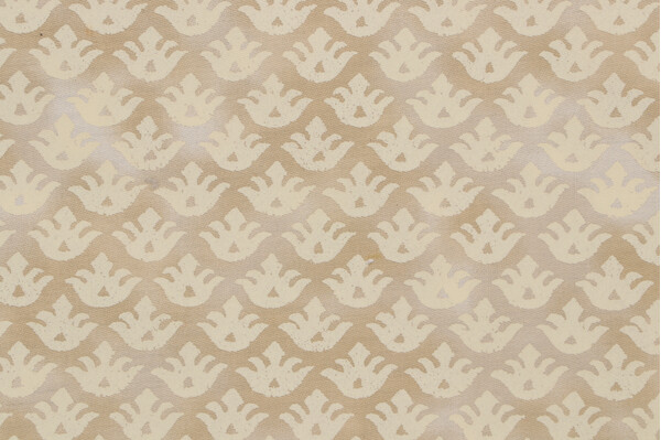 Click for 6.38 Yards Scalamandre Luca on Cream Satin Printed Cotton Drapery Fabric in Vellum Scalamandre Luca on Cream Satin Printed Cotton Drapery Fabric in Vellum