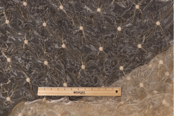 Scalamandre Marlene Sheer Silk Drapery Fabric in Champagne