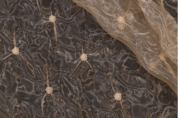 Scalamandre Marlene Sheer Silk Drapery Fabric in Champagne