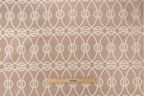 Scalamandre Interlochen Chenille Damask Upholstery Fabric in Mocha