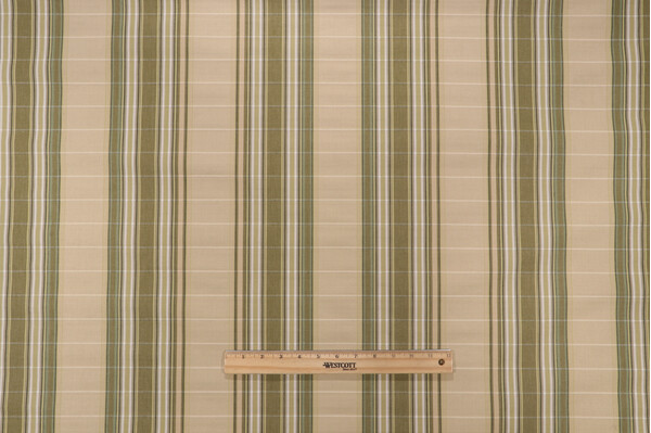 Grey Watkins Cordina Stripe Woven Upholstery Fabric in Green