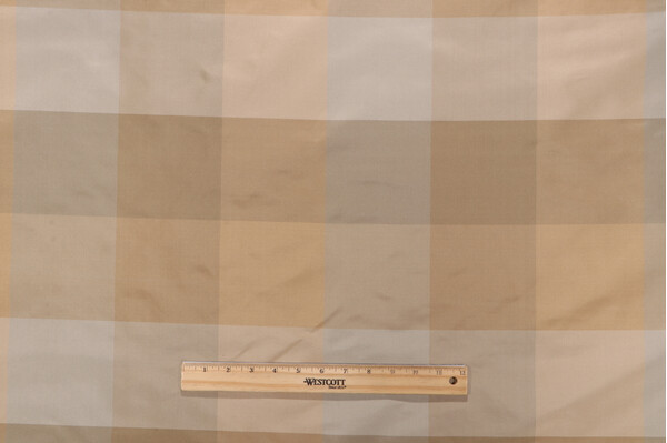 Grey Watkins Mumbai Check Silk Decorator Fabric in Sage