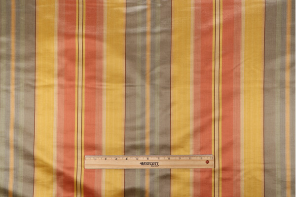 Scalamandre Miramare II Woven Decorator Fabric in Gold/Salmon/Light Blue