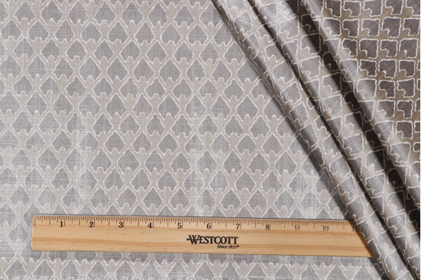 Lacefield Diego Printed Cotton Drapery Fabric in Champagne