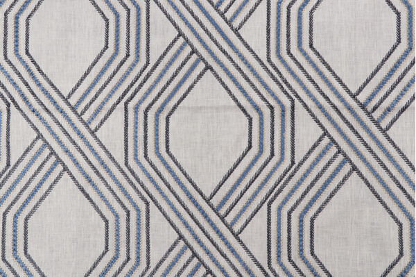 Textile 360 Dancy Embroidered Drapery Fabric in Blue