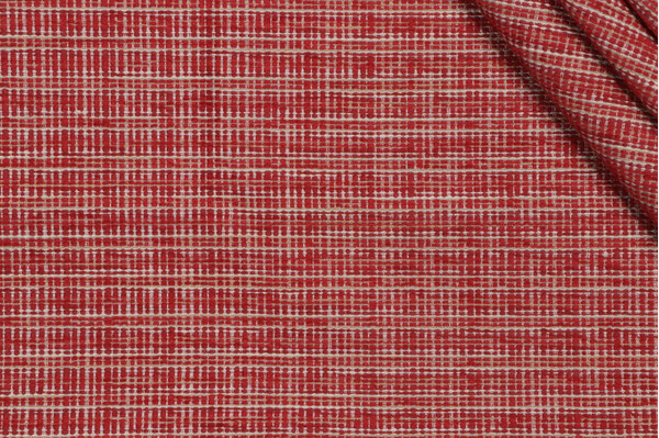 Valdese Weavers Seward Woven Chenille Outdoor Fabric in Crimson