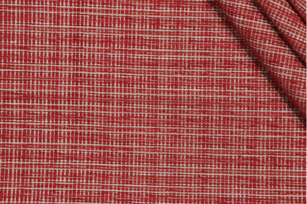 Valdese Weavers Seward Woven Chenille Outdoor Fabric in Crimson