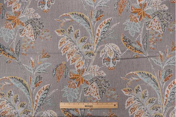 Portfolio Textiles Ishana Printed Linen Drapery Fabric in Turmeric for Kravet CLOSEOUT
