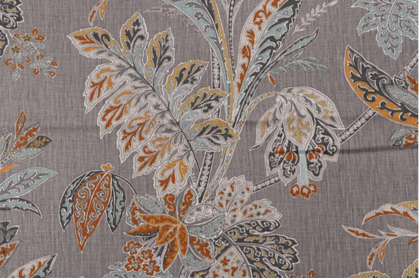 Portfolio Textiles Ishana Printed Linen Drapery Fabric in Turmeric for Kravet CLOSEOUT