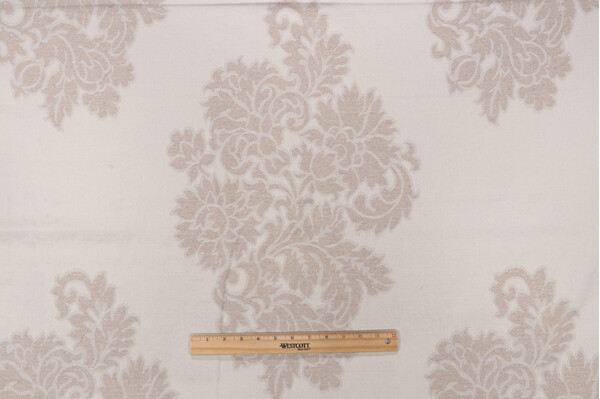 Mons Washed Damask Decorator Fabric in Metallic