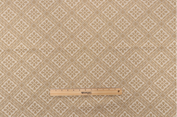 1 Yard Grey Watkins Bucks County Woven Upholstery Fabric in Wheat
