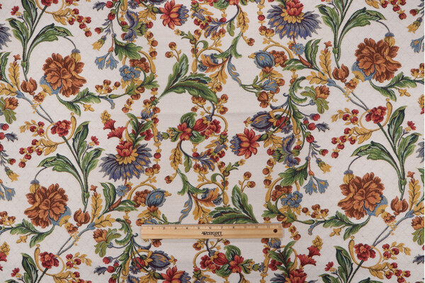 Scalamandre Melozzo Tapestry Upholstery Fabric in Multi on Ivory