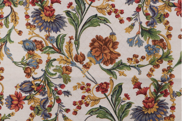 Scalamandre Melozzo Tapestry Upholstery Fabric in Multi on Ivory