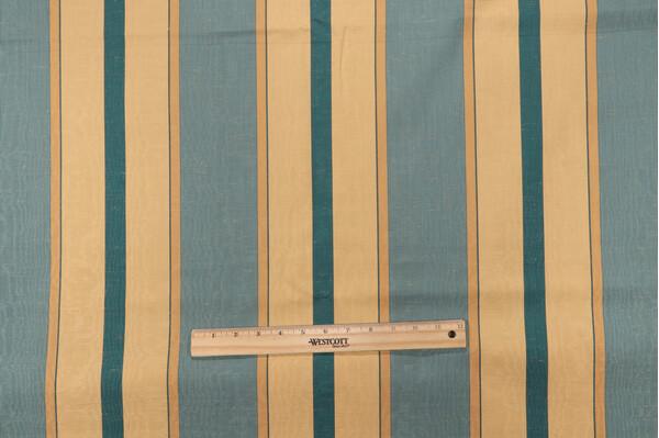 Grey Watkins Fontanelle Woven Decorator Fabric in Atlantique/Wheat