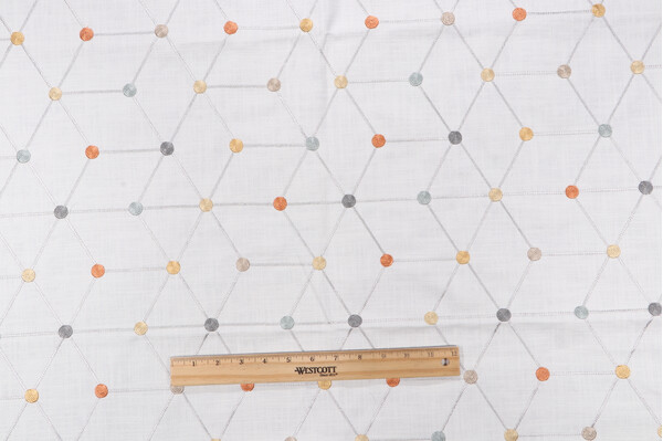 Textile 360 Swirl Geo Embroidered Drapery Fabric in Multi