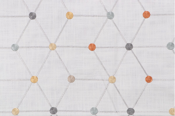 Textile 360 Swirl Geo Embroidered Drapery Fabric in Multi