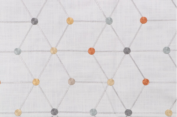 Textile 360 Swirl Geo Embroidered Drapery Fabric in Multi
