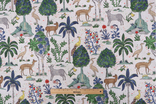 P Kaufmann Forest Frolic Printed Cotton Drapery Fabric in Primary 