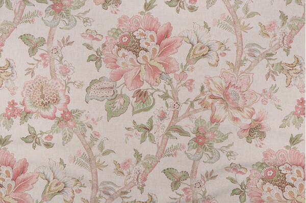 P Kaufmann Sackville Printed Linen Blend Drapery Fabric in Petal 