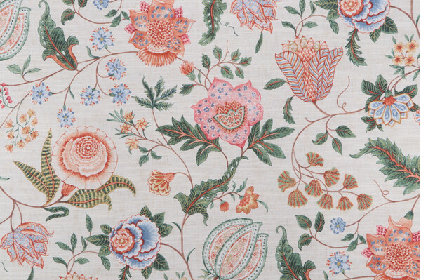 P Kaufmann Margaux Printed Cotton Drapery Fabric in Multi 