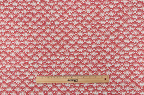 P Kaufmann Petit Scale Printed Cotton Blend Drapery Fabric in Berry 