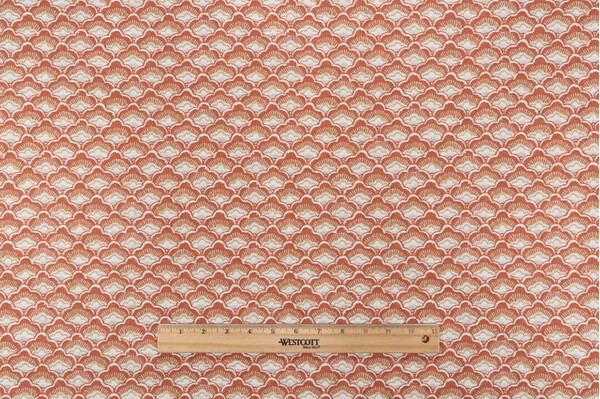 P Kaufmann Petit Scale Printed Cotton Blend Drapery Fabric in Terracotta 