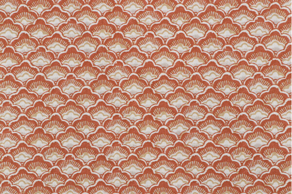 P Kaufmann Petit Scale Printed Cotton Blend Drapery Fabric in Terracotta 