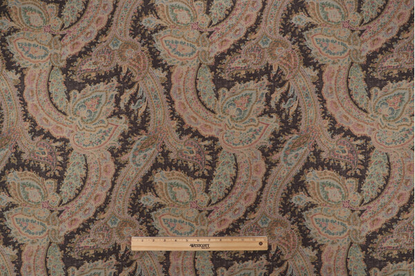 P Kaufmann Oaks Paisley Printed Linen Blend Drapery Fabric in Document 